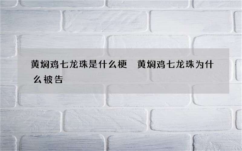 黄焖鸡七龙珠是什么梗 黄焖鸡七龙珠为什么被告